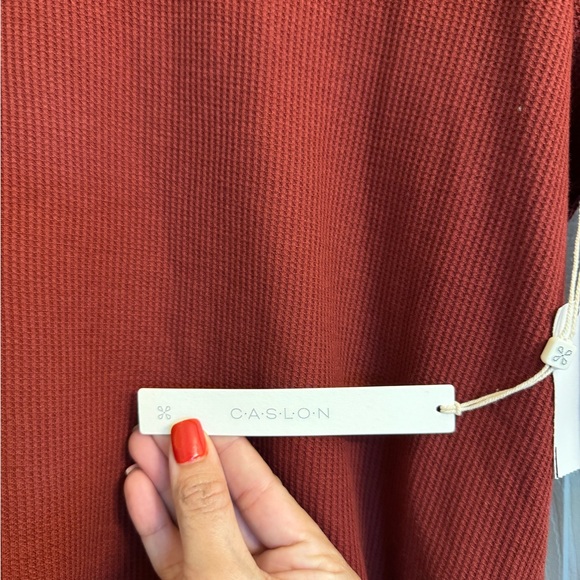 Caslon Maroon V-Neck Long Sleeve Top - Picture 2 of 4